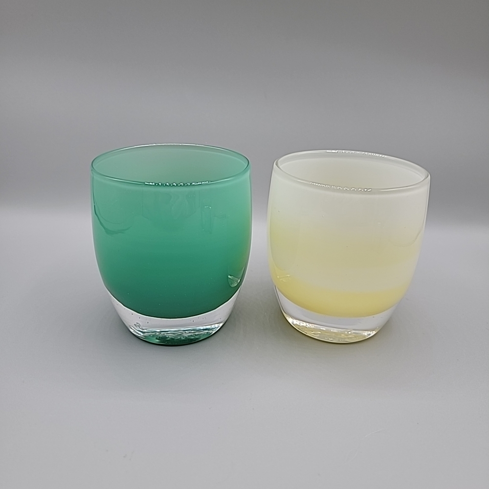 Glassybaby Votive Candle Holders "Strength and Angel" Blown Glass